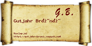 Gutjahr Brúnó névjegykártya
